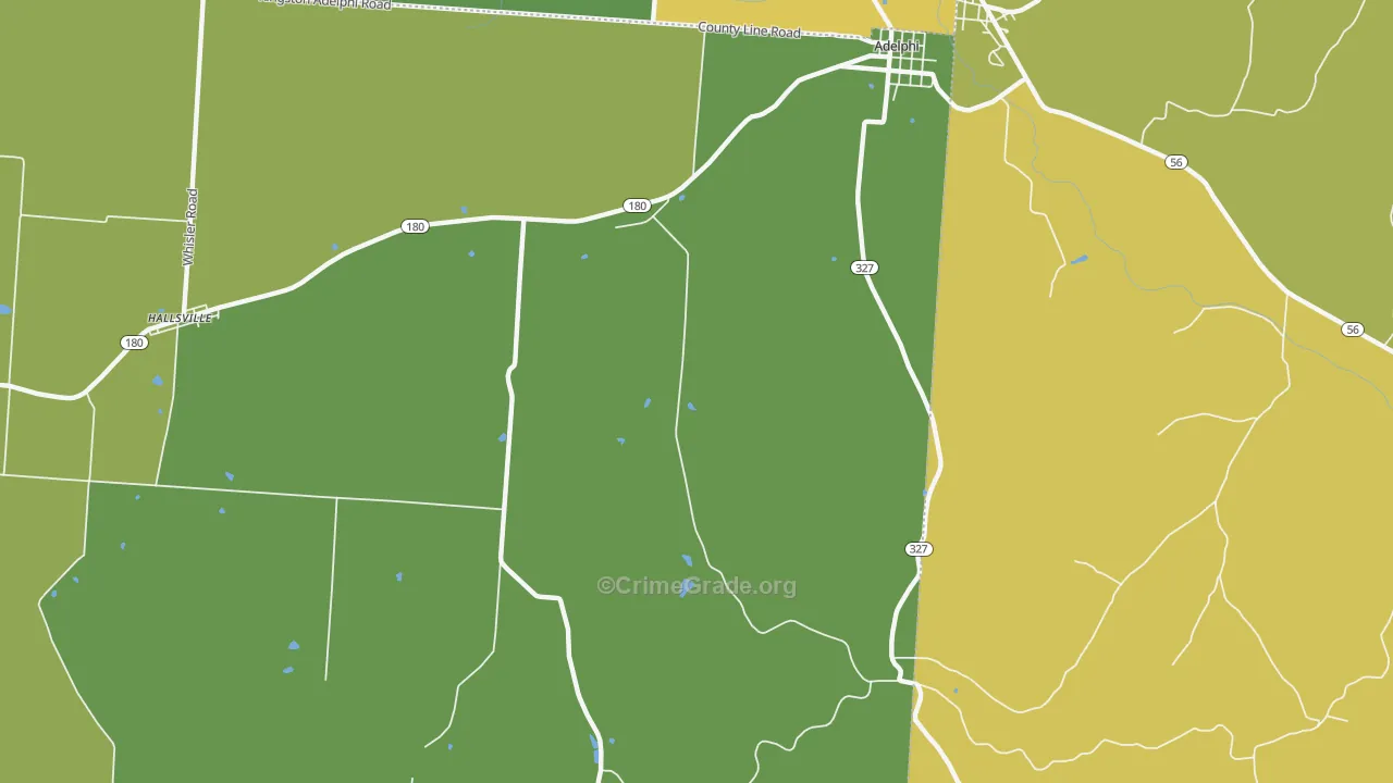 Hallsville, OH Map of Robbery Rates