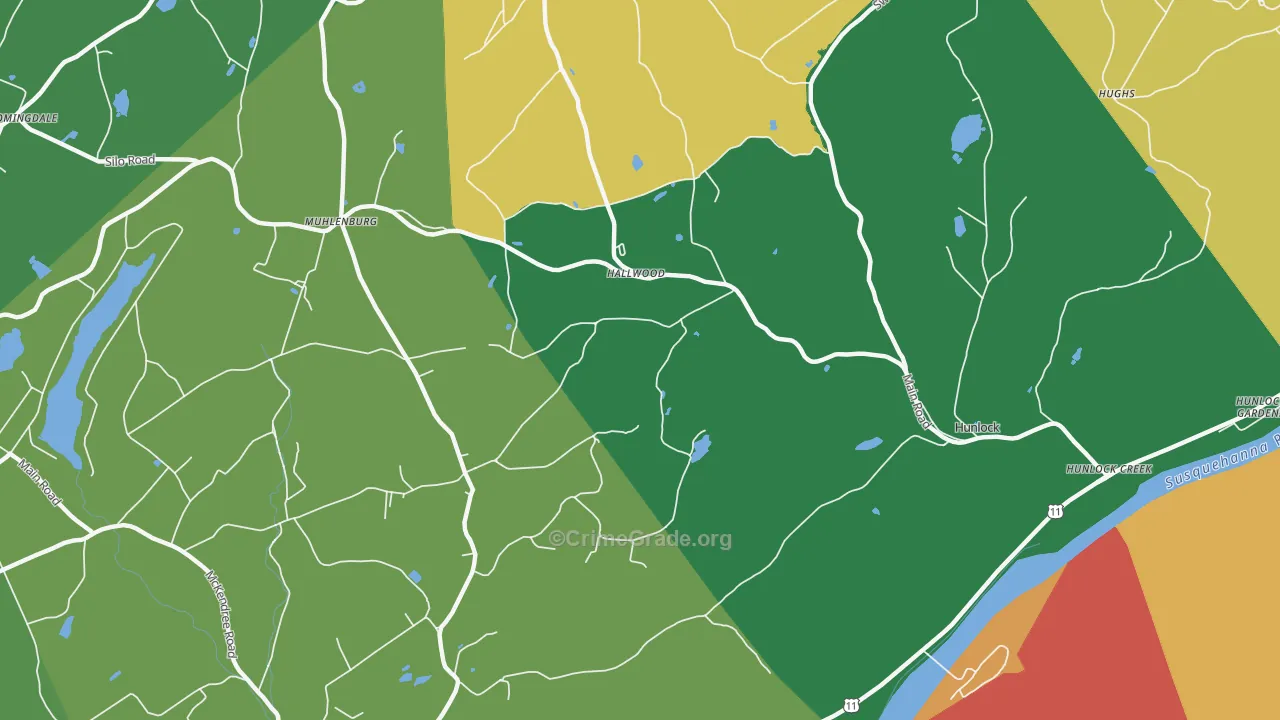 Hallwood, PA Map of Robbery Rates