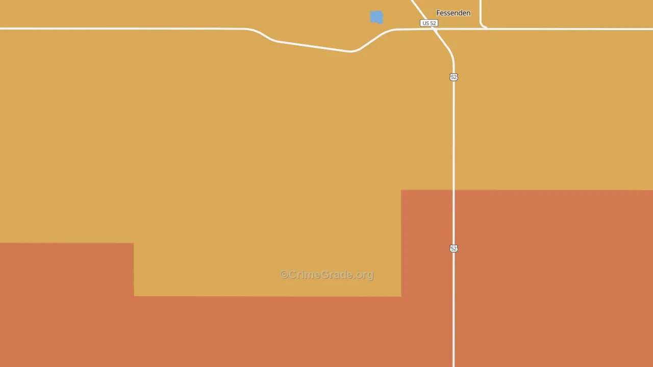 Hamberg, ND Map of Robbery Rates