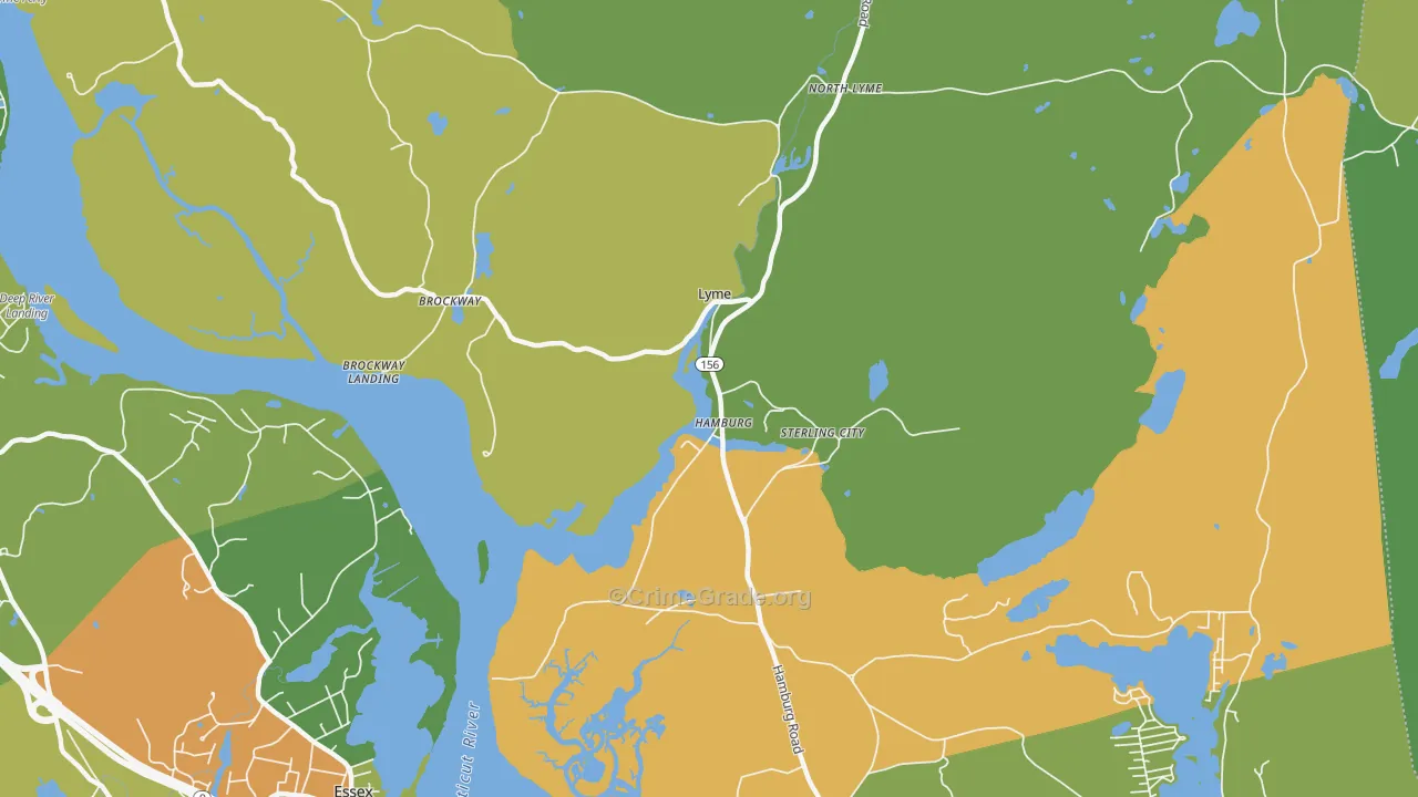 Hamburg, CT Map of Robbery Rates