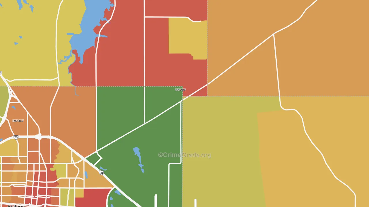 Hamby, TX Map of Robbery Rates