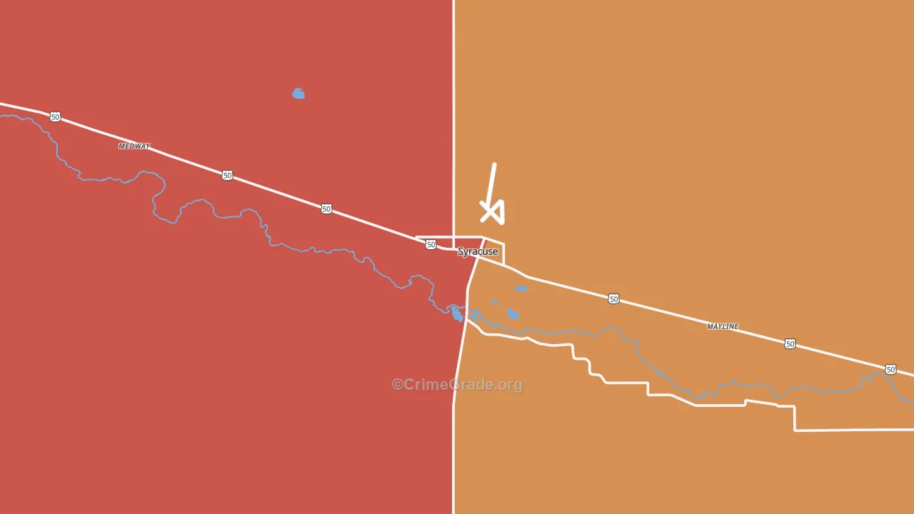 Hamilton County, KS Map of Robbery Rates
