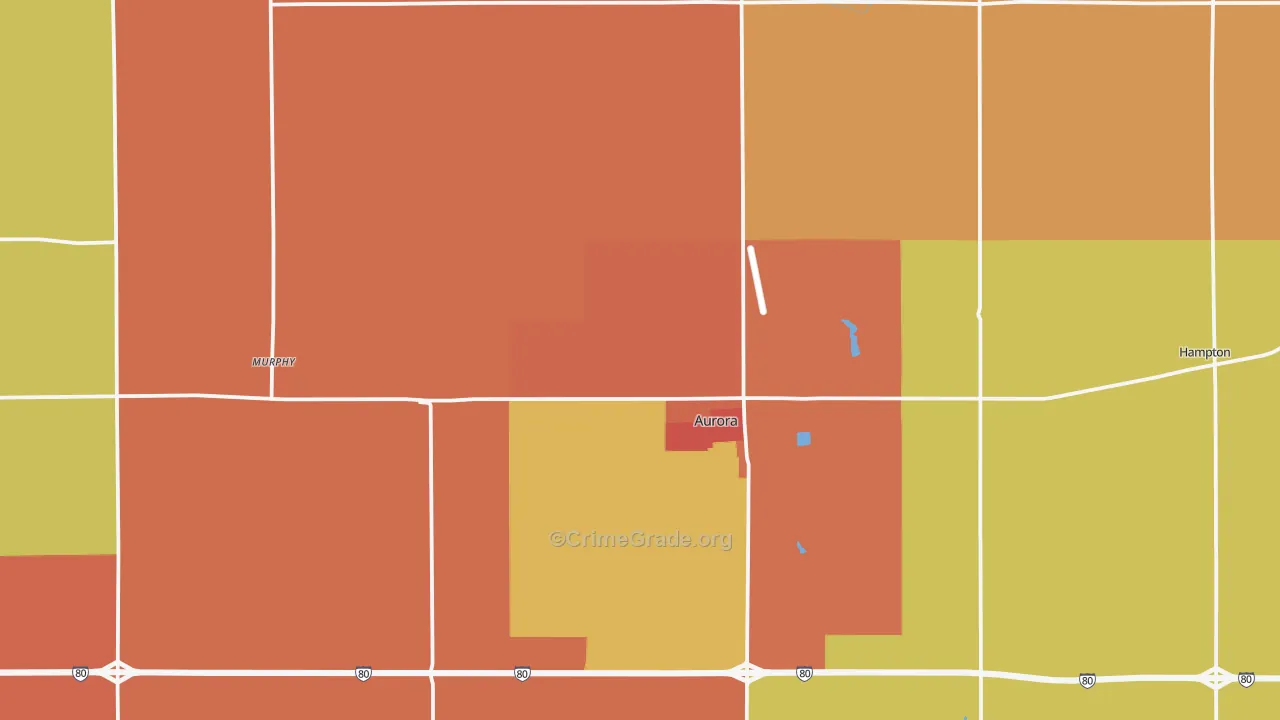 Hamilton County, NE Map of Robbery Rates