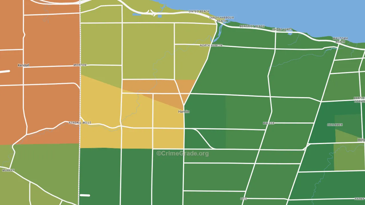 Hamlin, NY Map of Robbery Rates