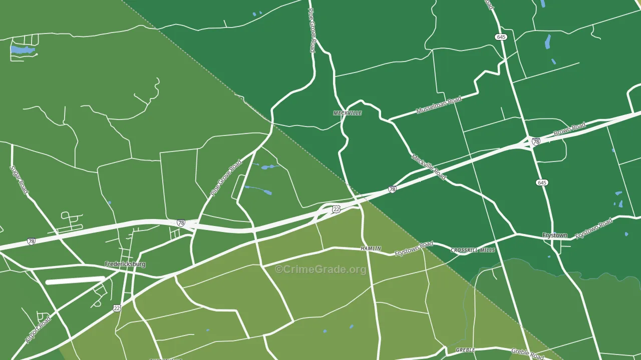 Hamlin, PA Map of Robbery Rates