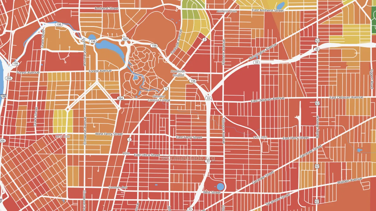 Hamlin Park, Buffalo, NY Map of Robbery Rates
