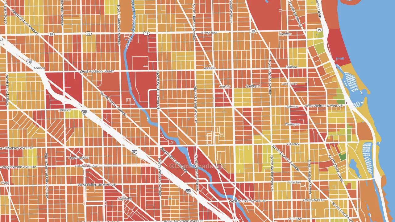 Hamlin Park, Chicago, IL Map of Robbery Rates