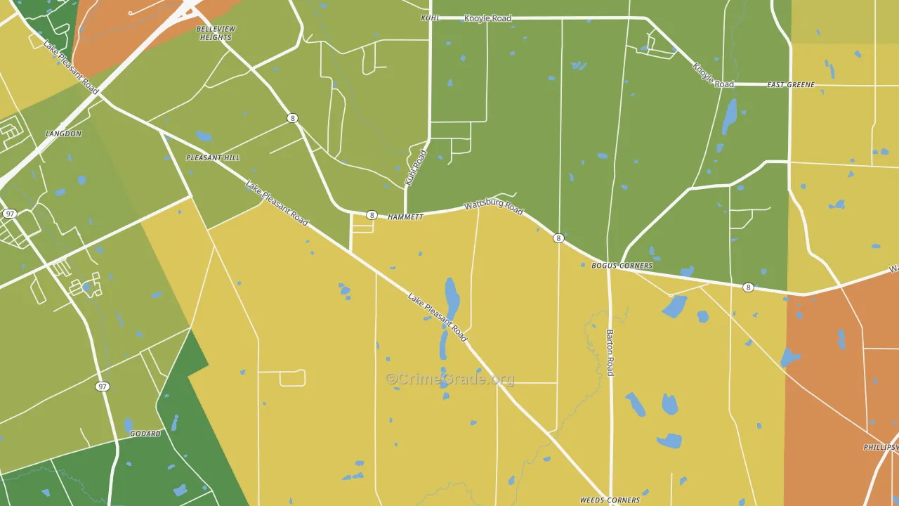 Hammett, PA Map of Robbery Rates