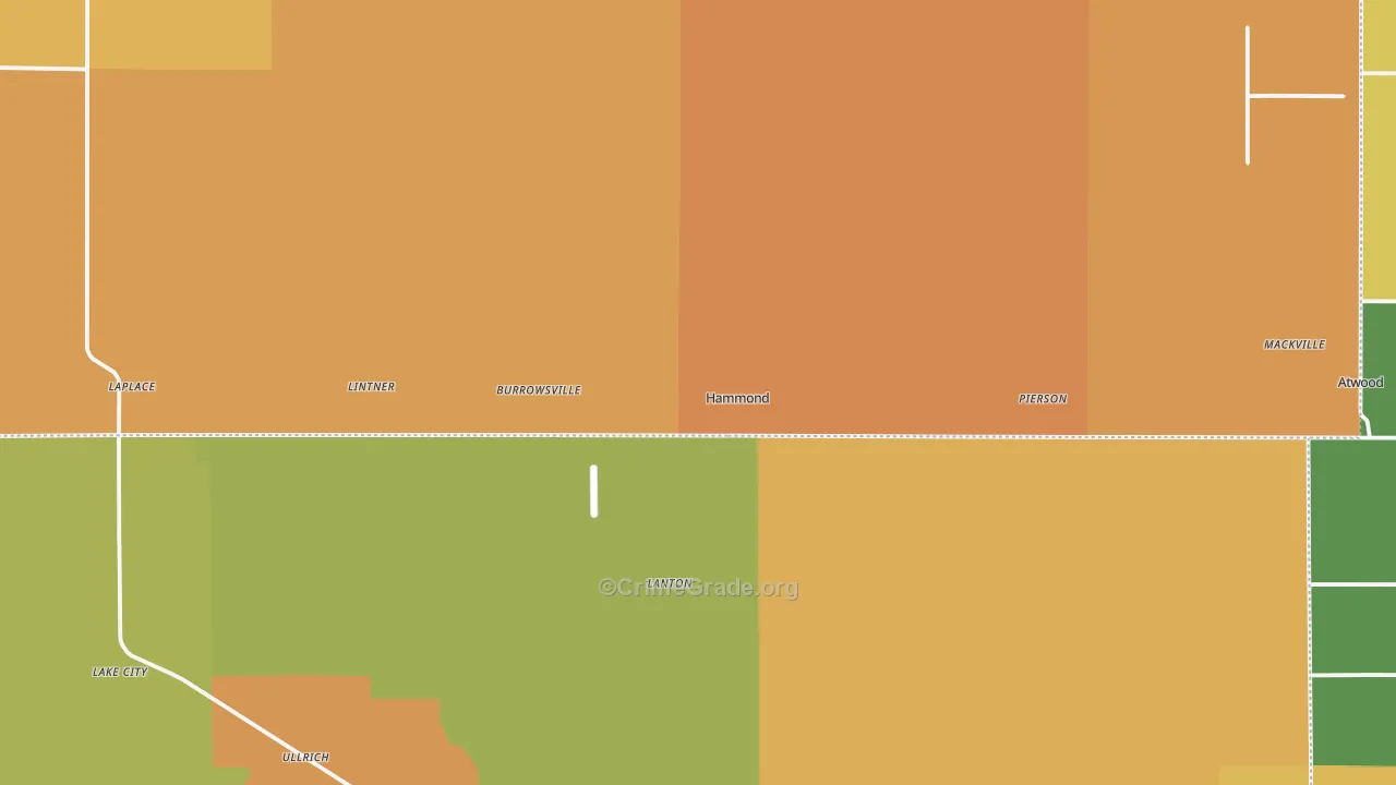 Hammond, IL Map of Robbery Rates