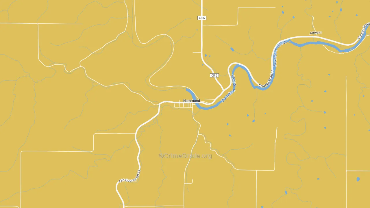 Hammond, MN Map of Robbery Rates
