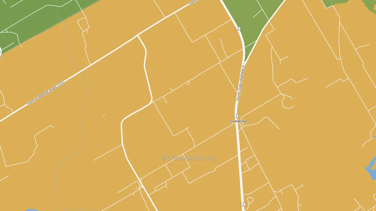Hammond, TX Map of Robbery Rates
