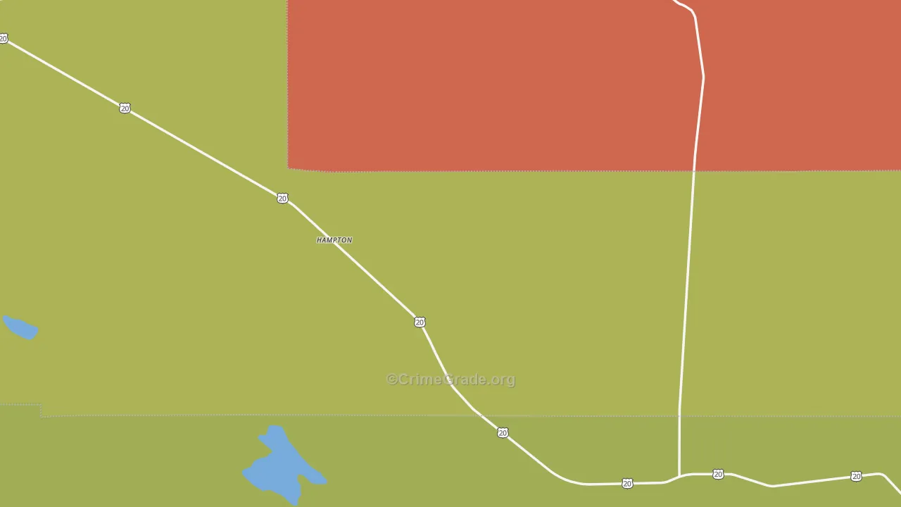 Hampton, OR Map of Robbery Rates