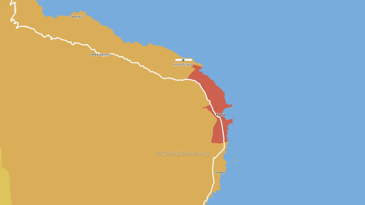 Hana, HI Map of Robbery Rates