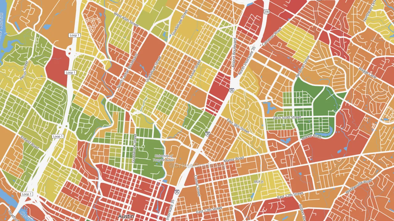 Hancock, Austin, TX Map of Robbery Rates