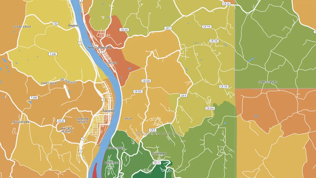 Hancock County, WV Map of Robbery Rates