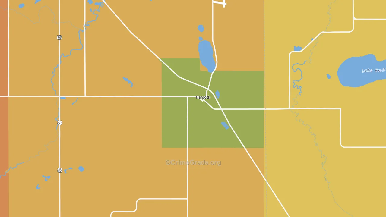 Hancock, MN Map of Robbery Rates