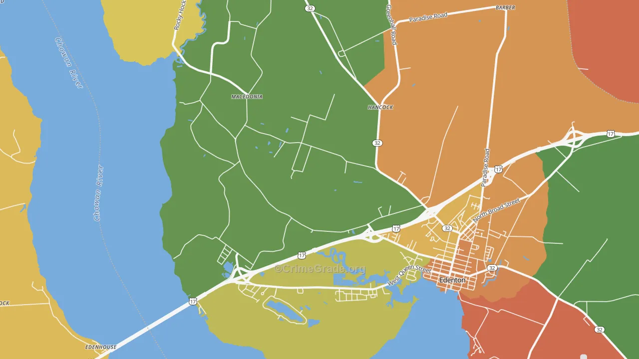 Hancock, NC Map of Robbery Rates