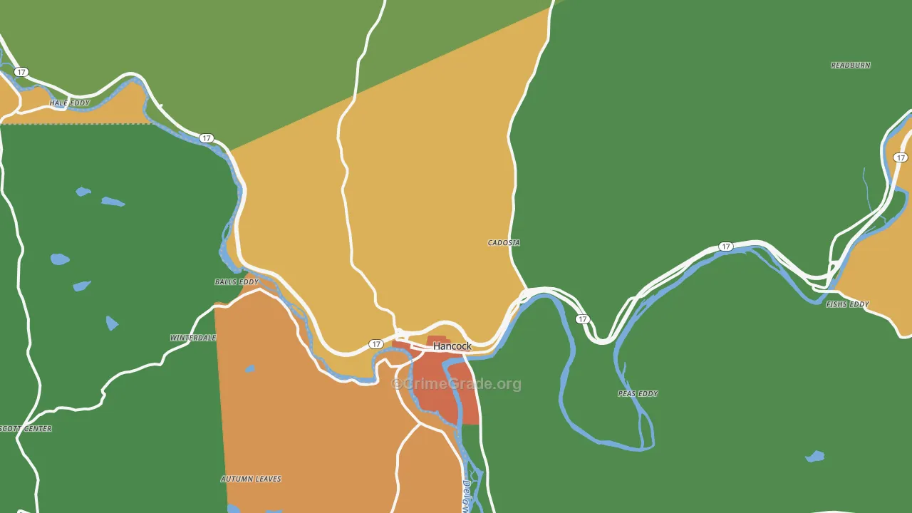 Hancock, NY Map of Robbery Rates