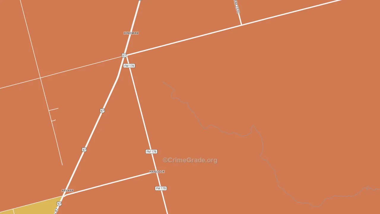 Hancock, TX Map of Robbery Rates