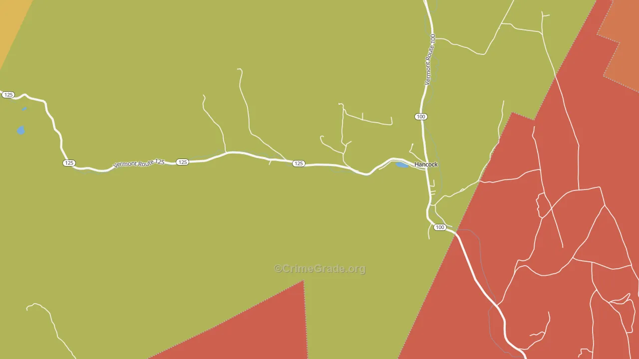 Hancock, VT Map of Robbery Rates
