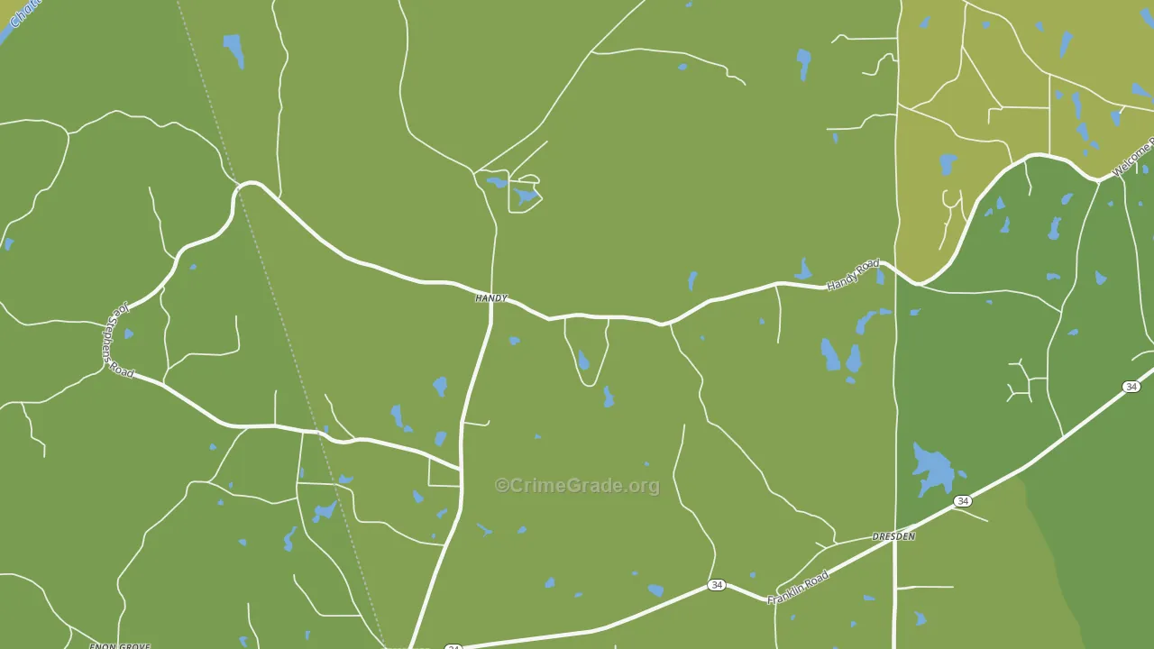 Handy, GA Map of Robbery Rates