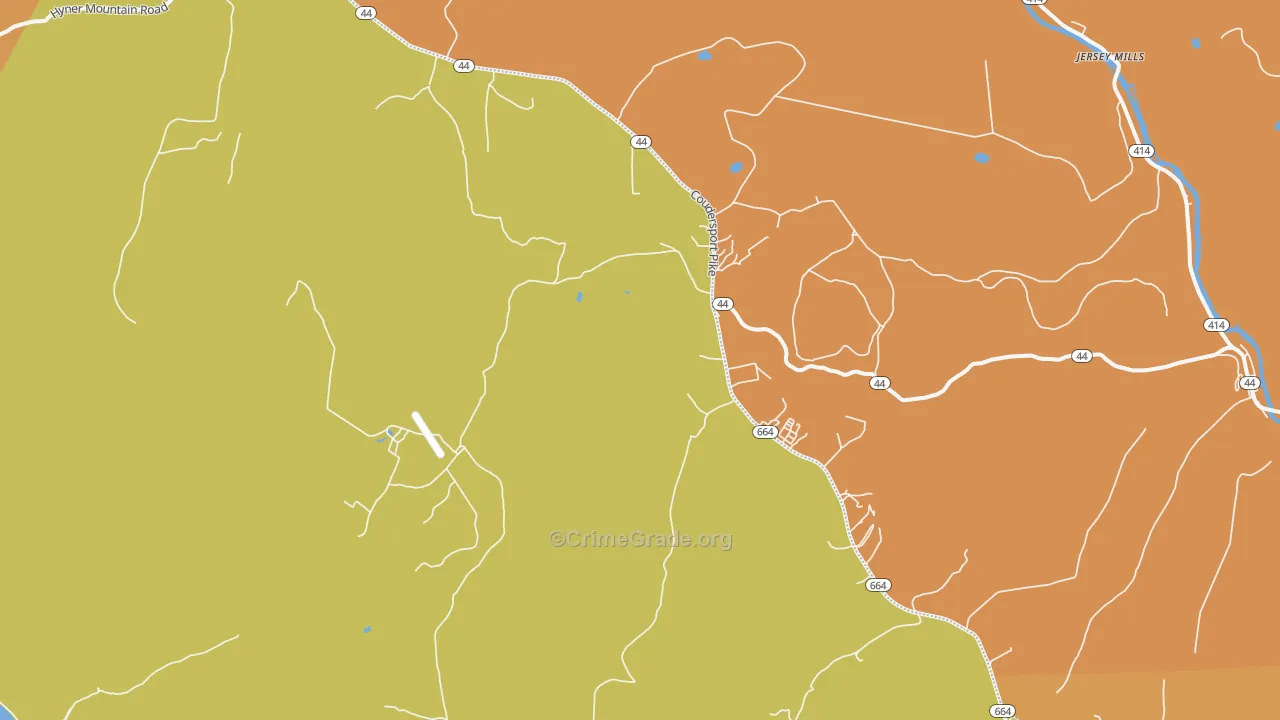 Haneyville, PA Map of Robbery Rates