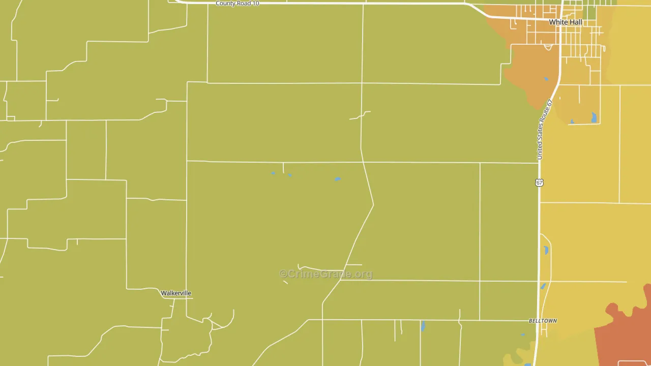 Hanks Station, IL Map of Robbery Rates