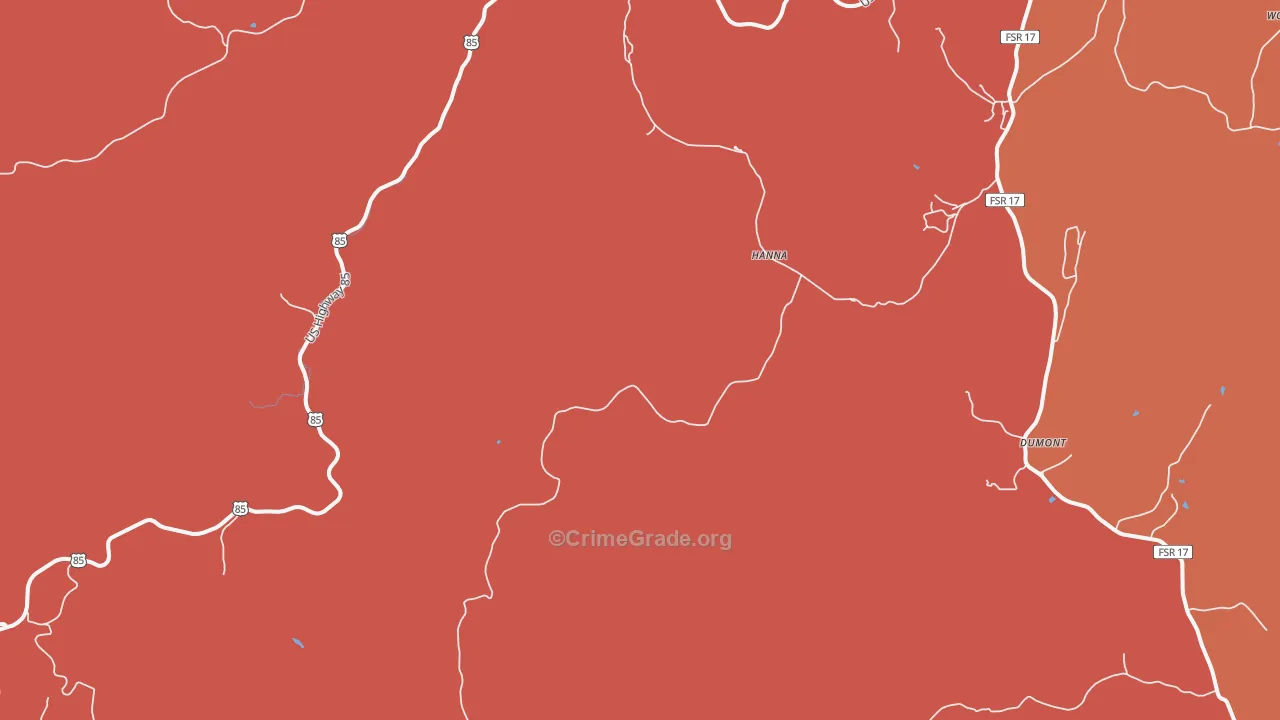Hanna, SD Map of Robbery Rates