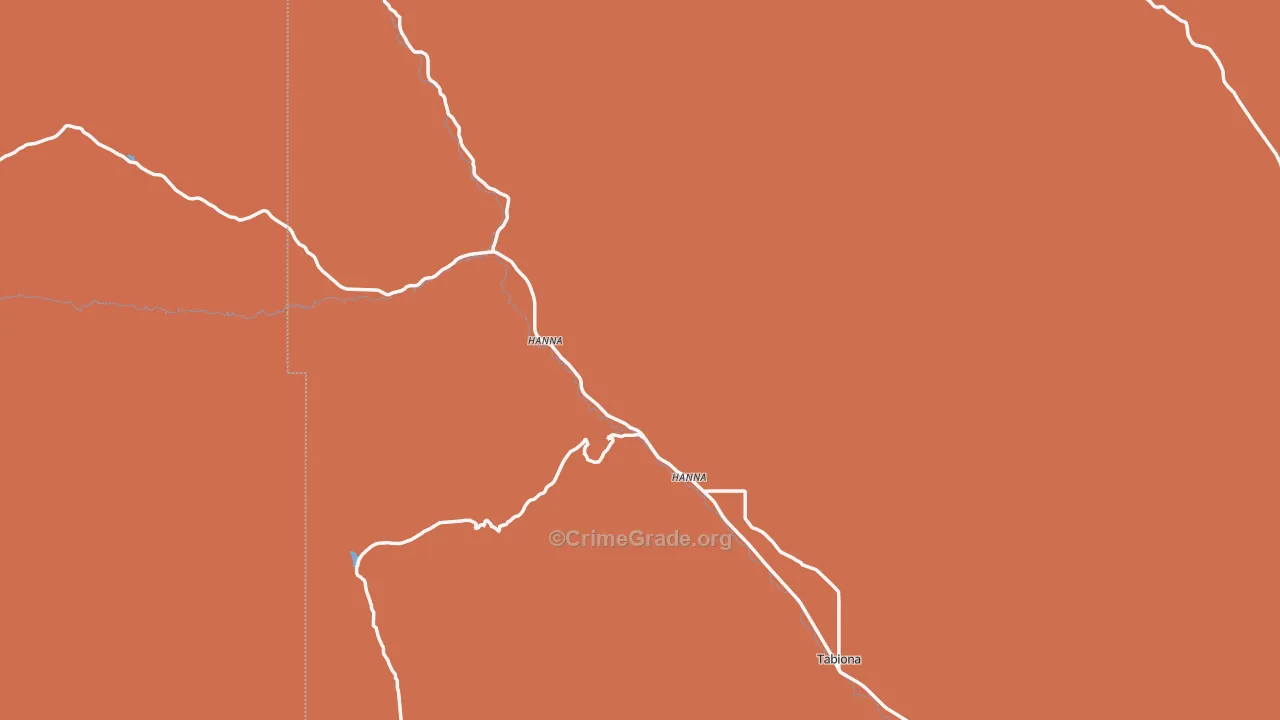 Hanna, UT Map of Robbery Rates