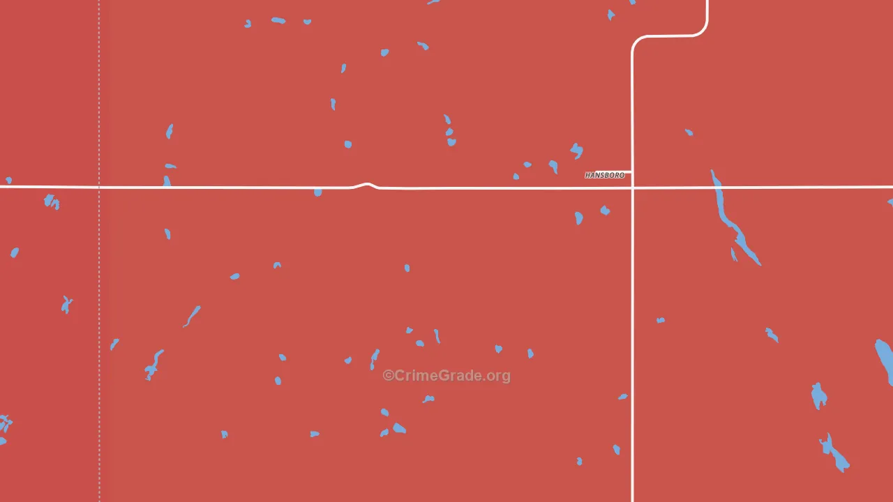 Hansboro, ND Map of Robbery Rates
