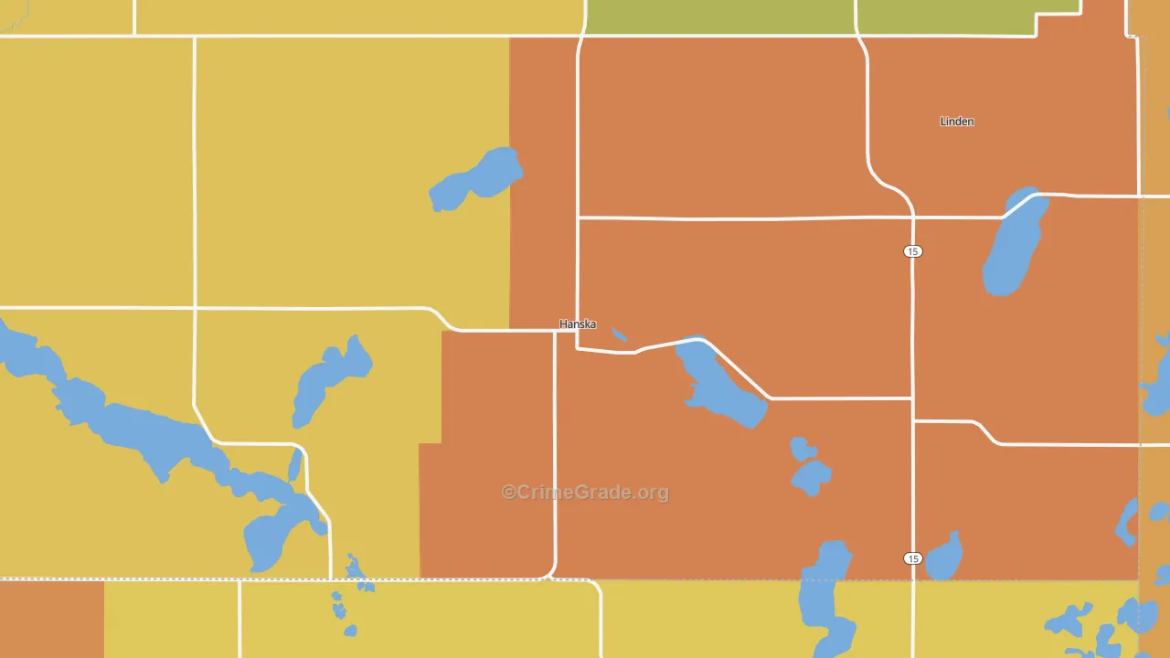 Hanska, MN Map of Robbery Rates