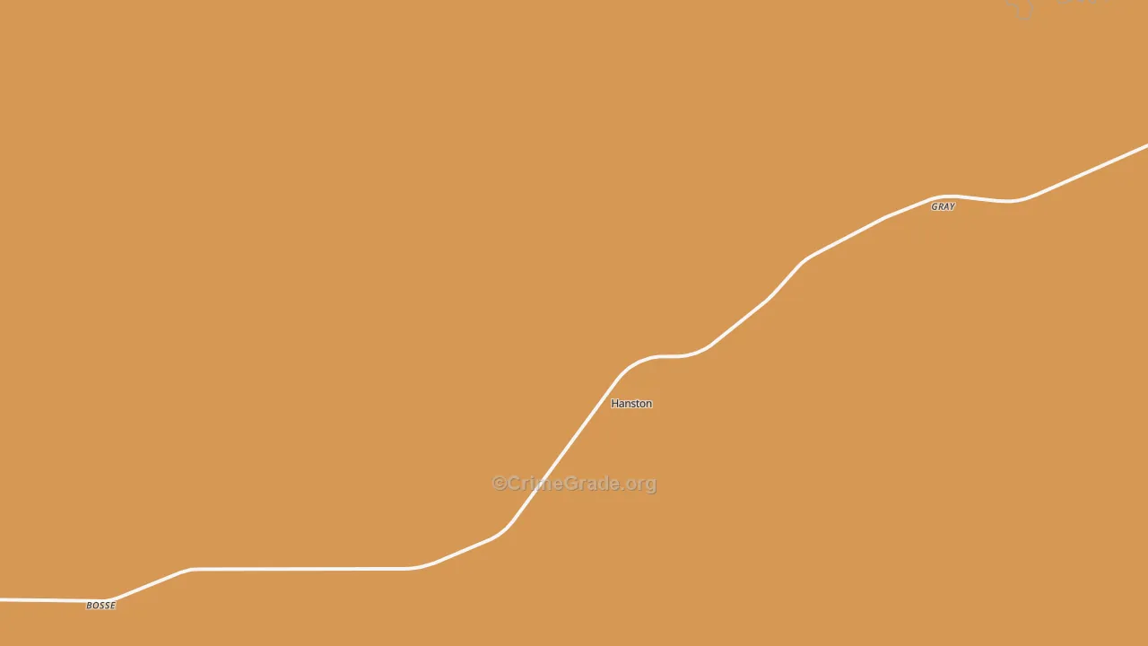 Hanston, KS Map of Robbery Rates