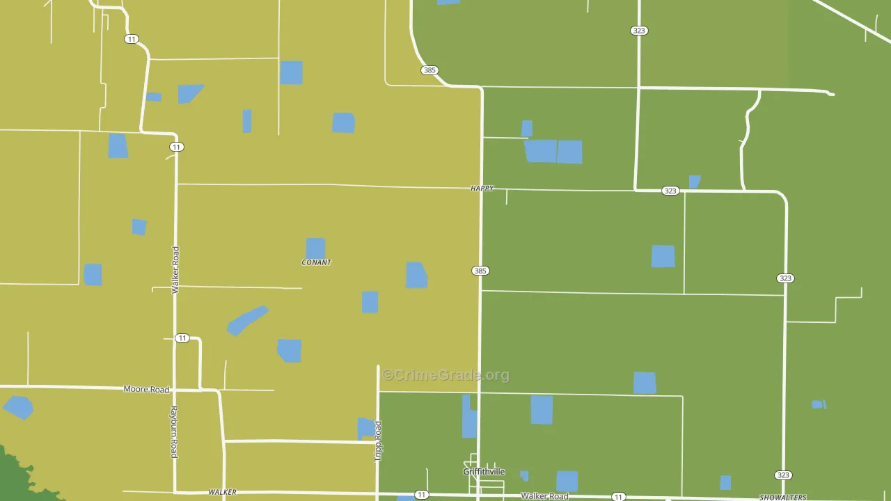 Happy, AR Map of Robbery Rates