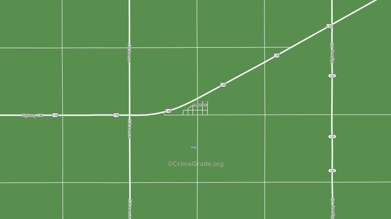 Harbine, NE Map of Robbery Rates