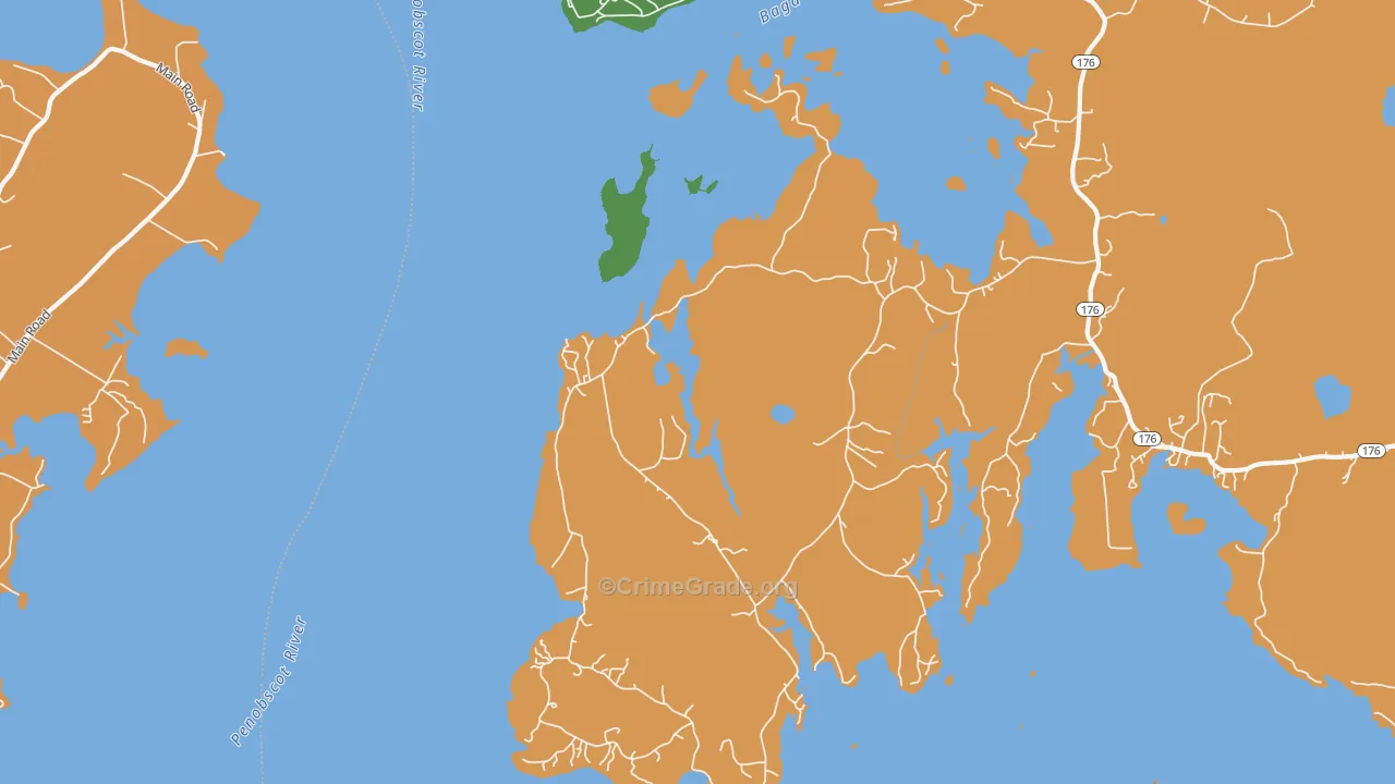 Harborside, ME Map of Robbery Rates