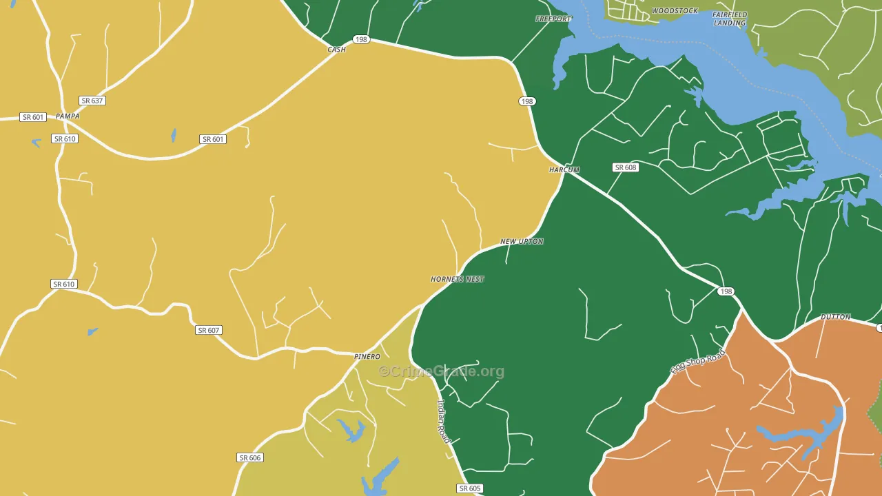 Harcum, VA Map of Robbery Rates