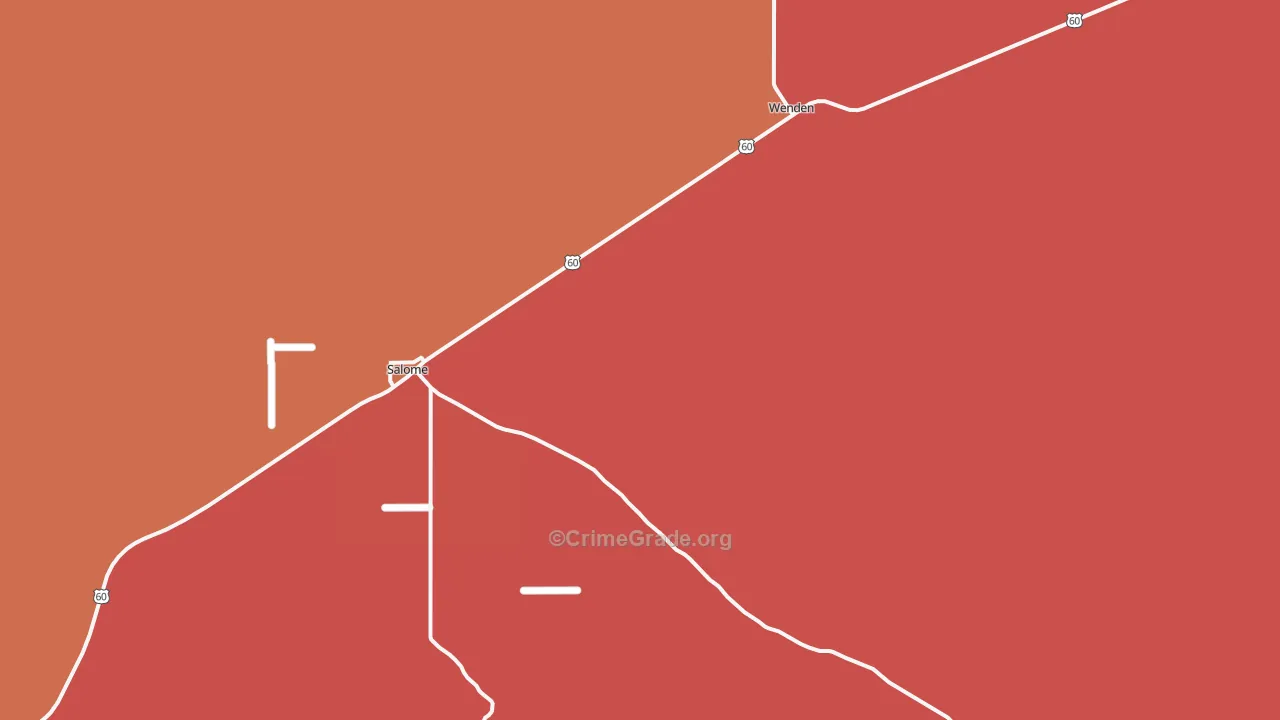 Harcuvar, AZ Map of Robbery Rates