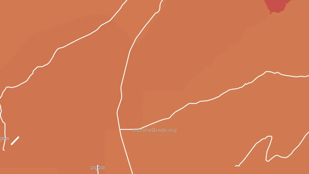 Hard Rocks, AZ Map of Robbery Rates
