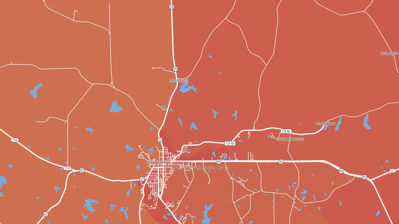 Hardaway, AL Map of Robbery Rates