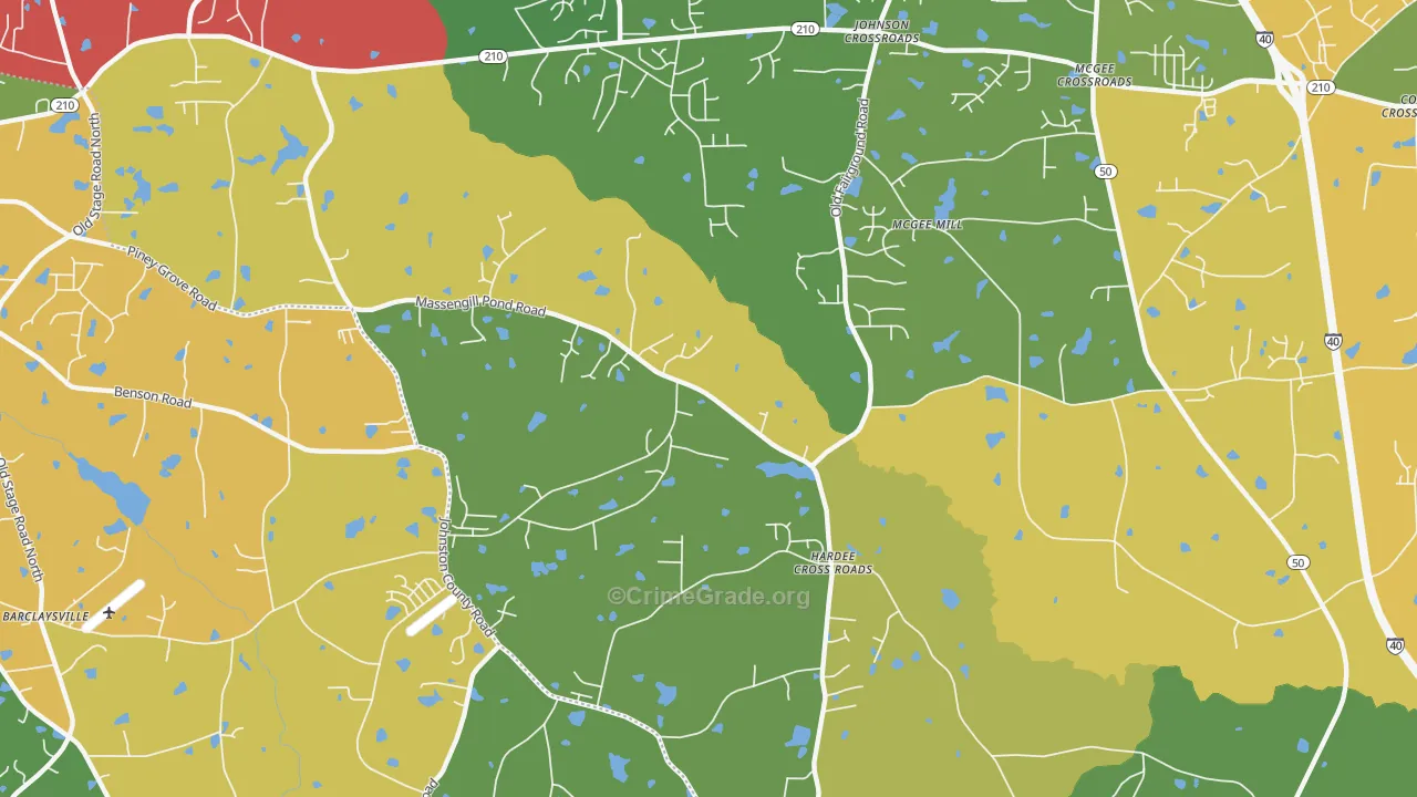 Hardee Cross Roads, NC Map of Robbery Rates