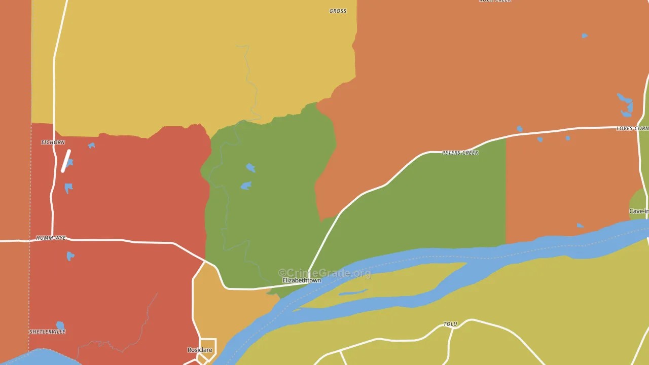 Hardin County, IL Map of Robbery Rates