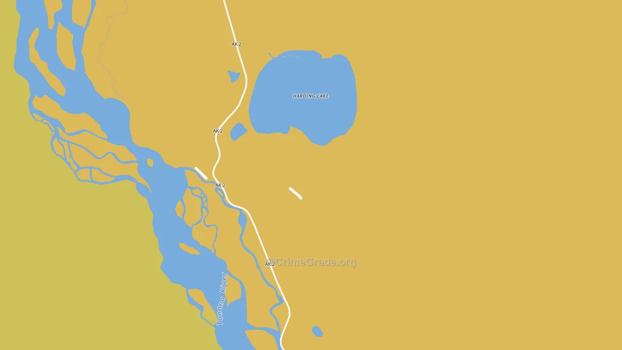 Harding-Birch Lakes, AK Map of Robbery Rates