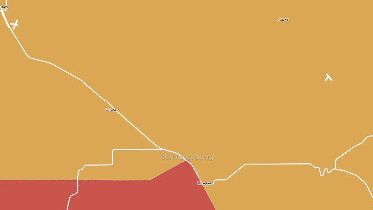 Harding County, NM Map of Robbery Rates