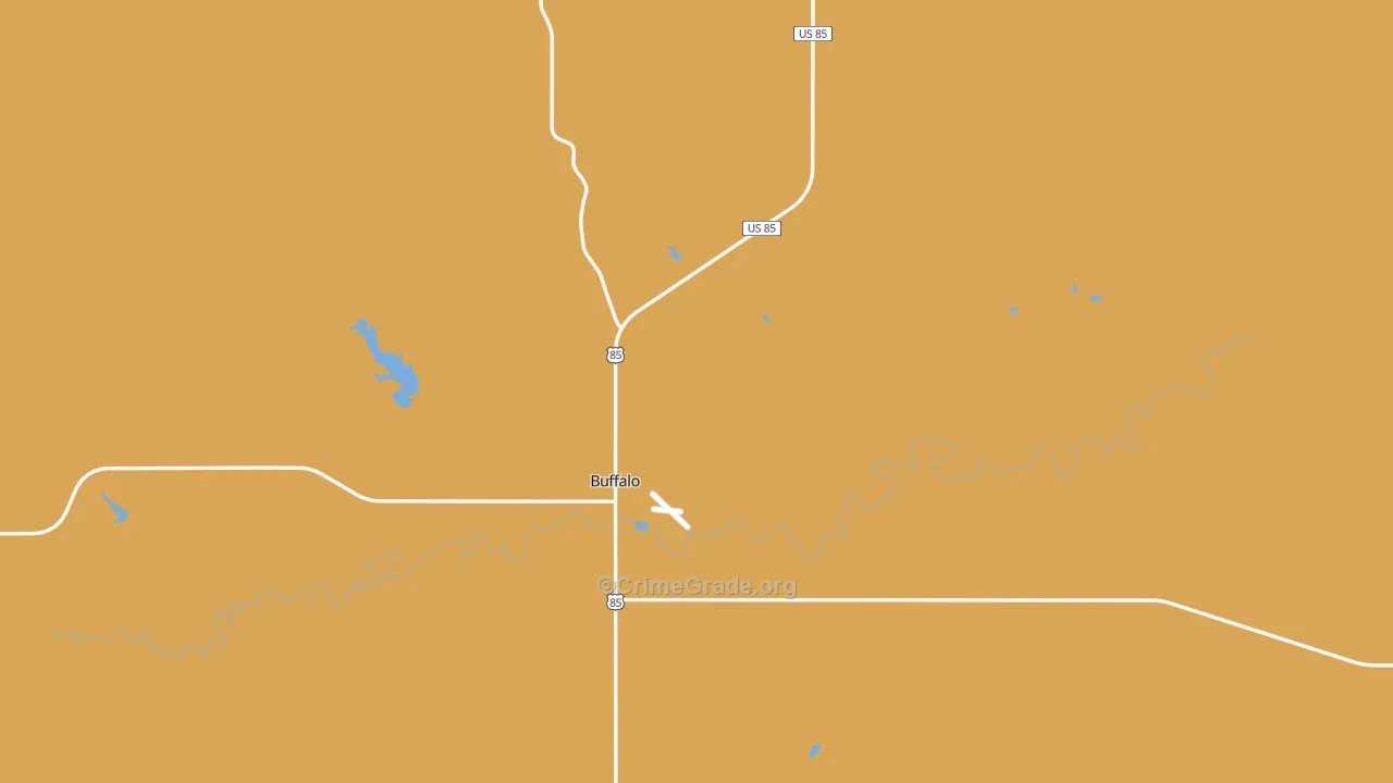 Harding County, SD Map of Robbery Rates