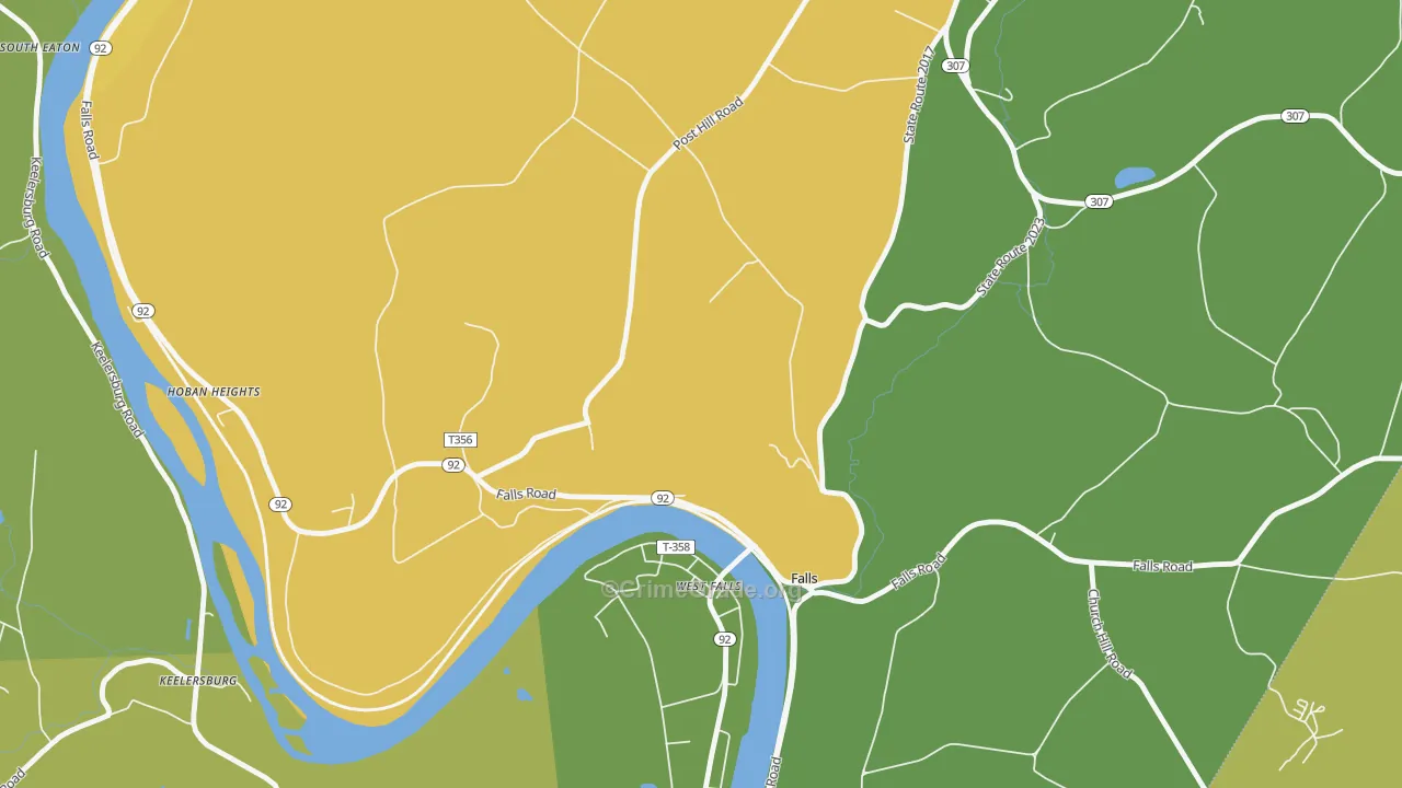 Harding, PA Map of Robbery Rates