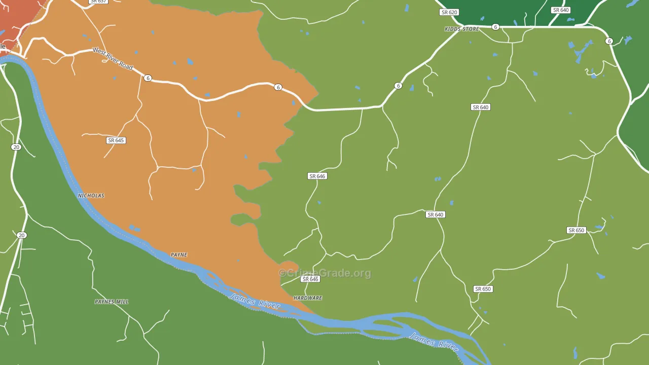 Hardware, VA Map of Robbery Rates