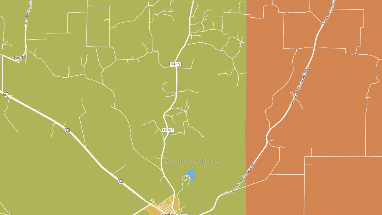 Hardy, TX Map of Robbery Rates