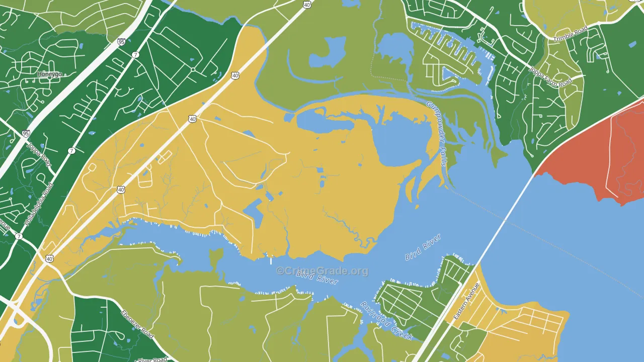 Harewood Park, MD Map of Robbery Rates