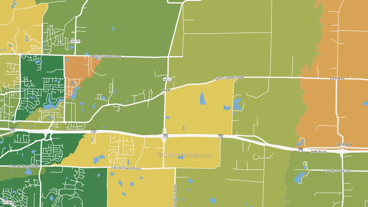Harg, MO Map of Robbery Rates