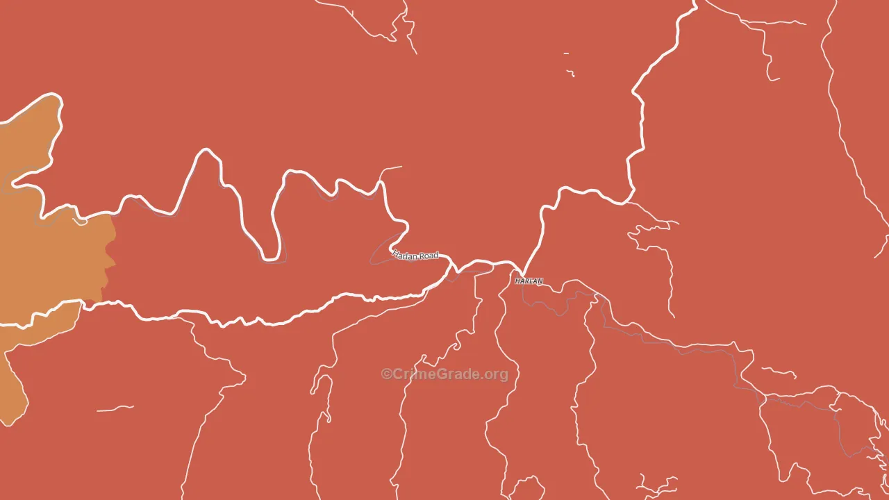 Harlan, OR Map of Robbery Rates